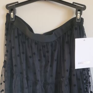 Black Polka Dot A-Line Skirt BNWT